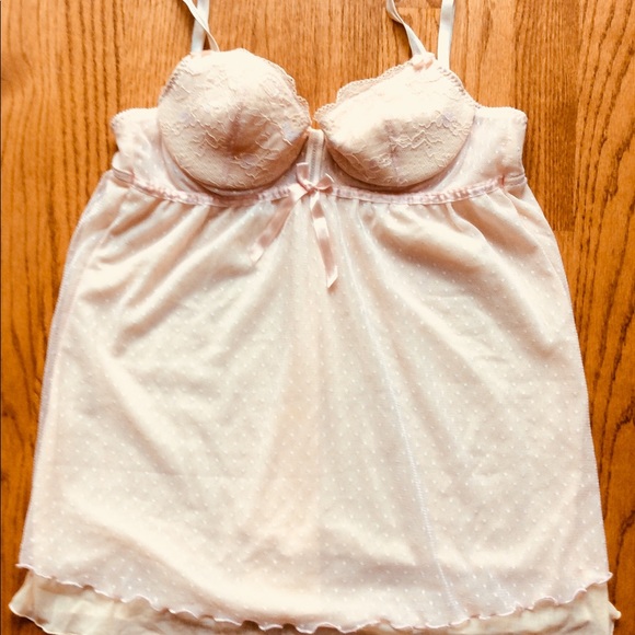 Linea Donatella S bridal lace pink babydoll slip - Picture 2 of 5